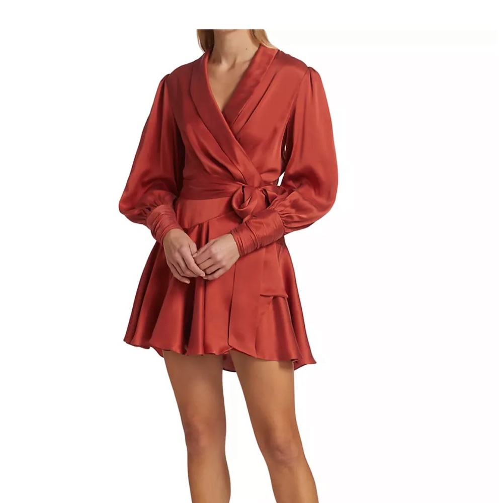 Zimmermann Silk Wrap V-Neck Minidress